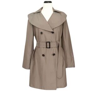 Anne Klein Double Breasted Khaki Trench Coat